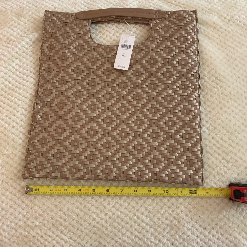 NWT Anthropologie Tan Folding Clutch